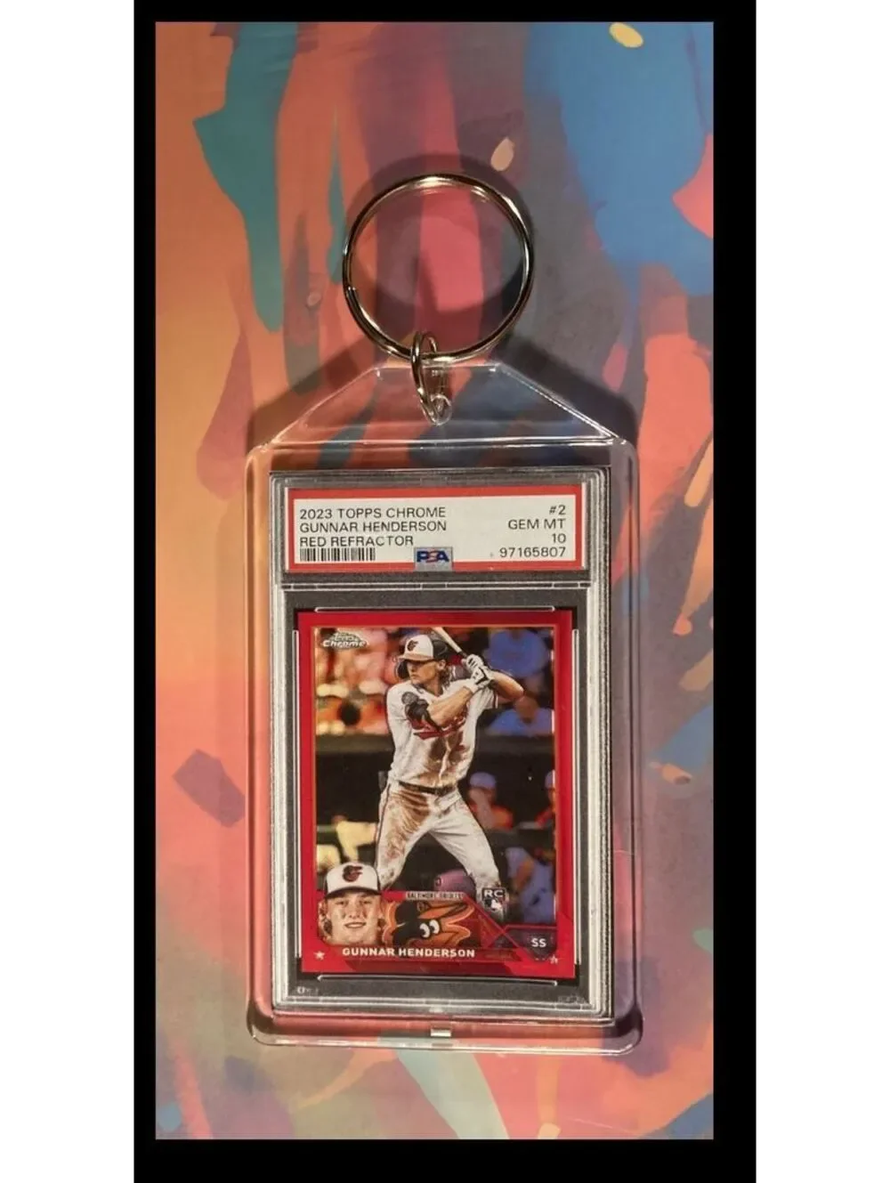3010 Gunnar Henderson 2023 Topps Chrome Red Refractor Keychain-Gift